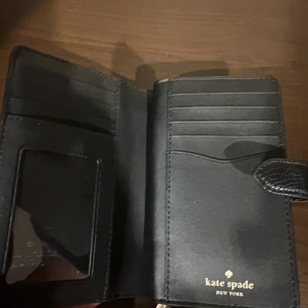 Kate Spade Black Textured Leather Wallet